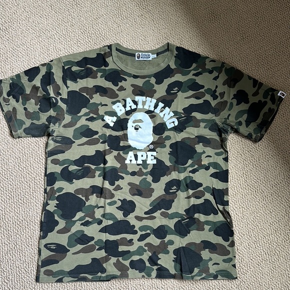 BAPE A Bathing Ape 1st camo college tee Men's size XXL - Picture 2 of 5